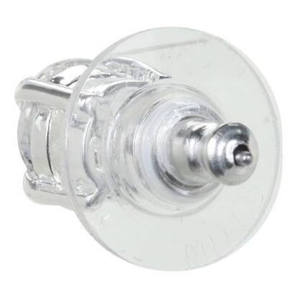 RALPH LAUREN SILVER CUBIC ZIRCONIA EARRINGS, 10mm - Picture 3 of 3